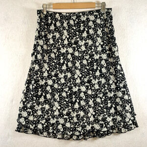 Women Ditsy Floral‎ Chiffon Skirt Sz XL Petite Layered Dark Romantic Cottage Y2K